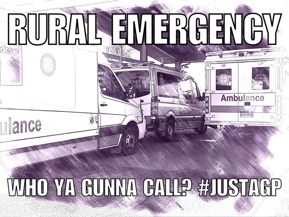 Who ya gunna call? #JustAGP @RuralDoctorsAus @ACRRM @RACGP