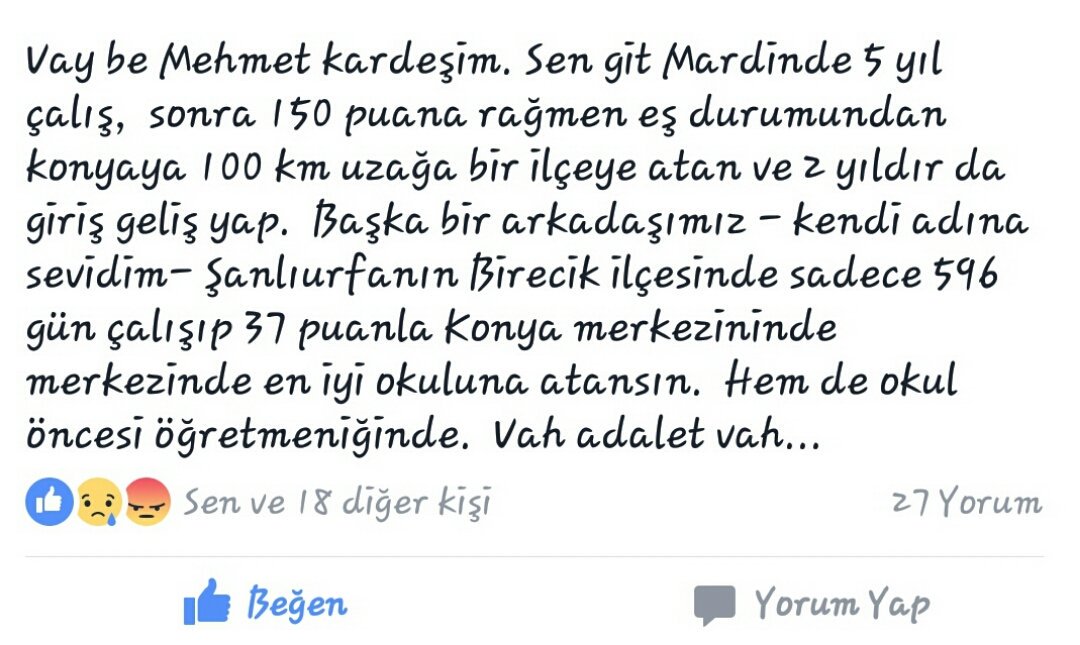 Durum tamda böyleyken yapilan özür grubu il emrinin adaletinden bahsedilemez!  <a href="/Yusuf__Tekin/">Yusuf Tekin</a> @hmzaydg <a href="/_aliyalcin_/">Ali YALÇIN</a>
