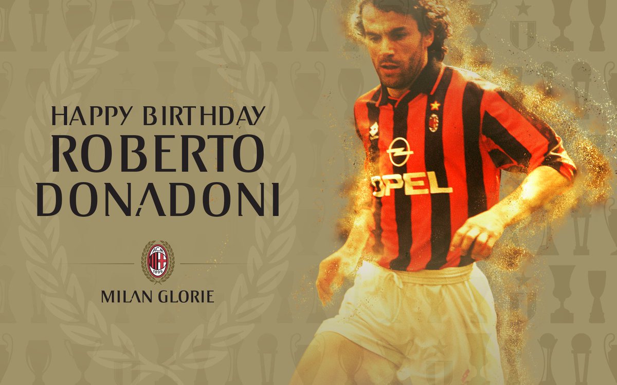acmilan's tweet photo. 390 red&amp;black appearances, 23 goals, so many assists and crosses we lost count of: HBD Roberto #Donadoni! 🎁🔴⚫️🎉 https://t.co/qEWSkK7KQb