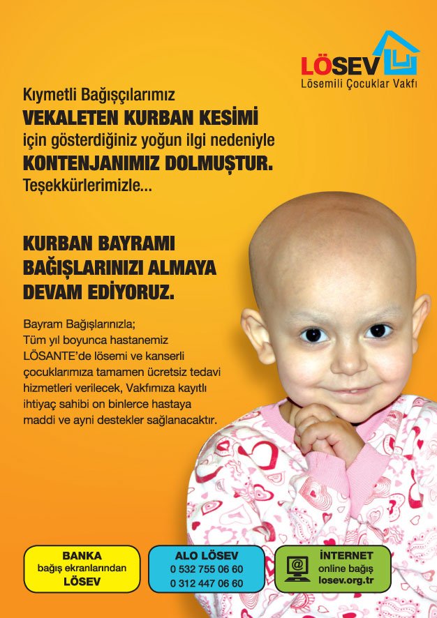 ÖNEMLİ DUYURU!

Kurban Bayramı Bağışlarınız için : losev.org.tr/kurban
#HerKurbanLösemiliÇocuklaraCan