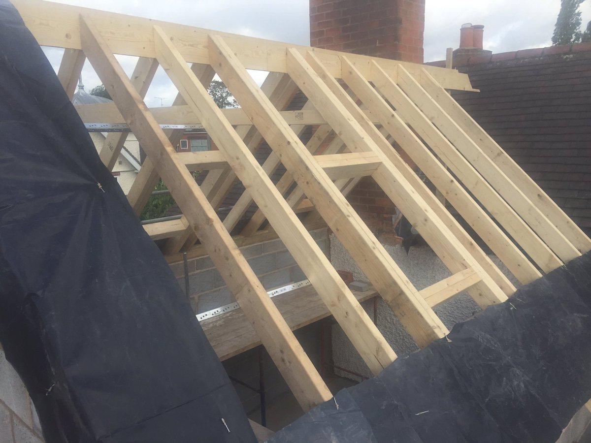 Roof on and gable built with feature brickwork design installed not bad for 5 weeks work !!!