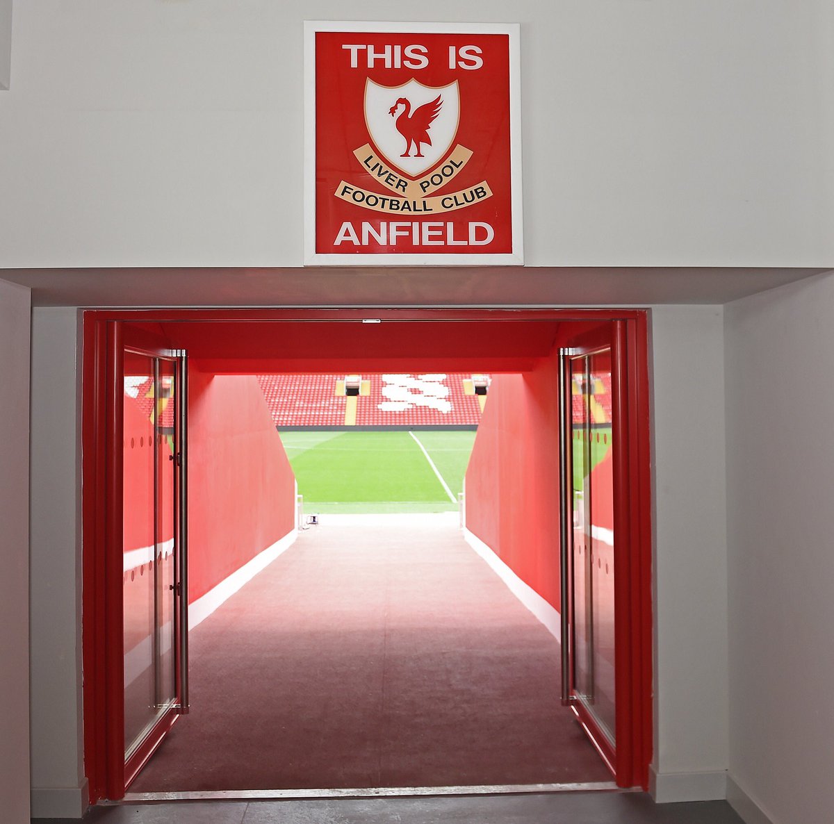 Lfc Transfer Room Take A Look At The Remodeled Anfield Tunnel With The Iconic This Is Anfield Sign Thoughts Lfc Ynwa