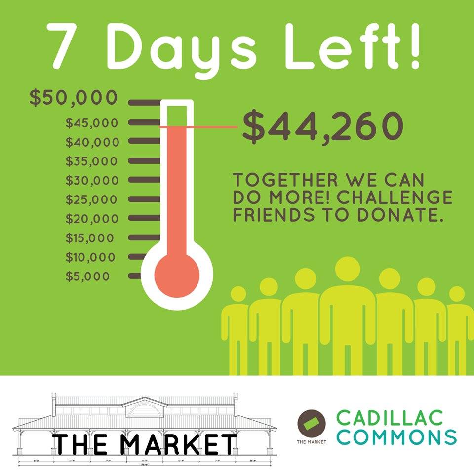 FRIDAY CHALLENGE! 7 days left to reach our goal - tag a friend to donate: patronicity.com/cadillaccommons #PureMichigan