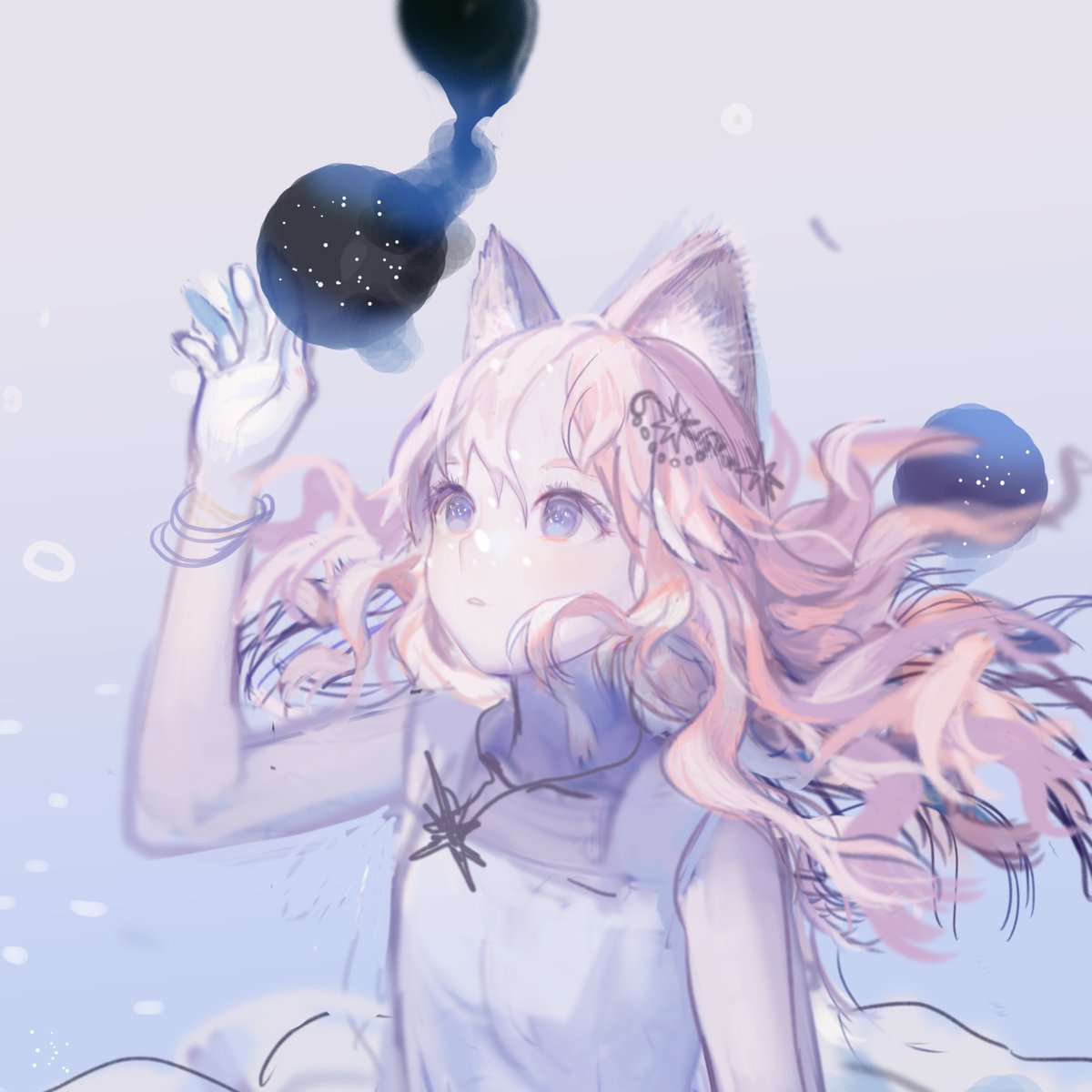 以前に練習で描いてそのまま止まっちゃっているもの。なんかこう宇宙的なふわふわしたものを描きたかったです。供養にー