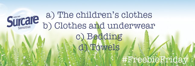 SurcareUK's tweet photo. #WIN Surcare by letting us know what you wash the most in your home: #FreebieFriday [Ends 11.59pm tonight] https://t.co/RMp2p7zbWH