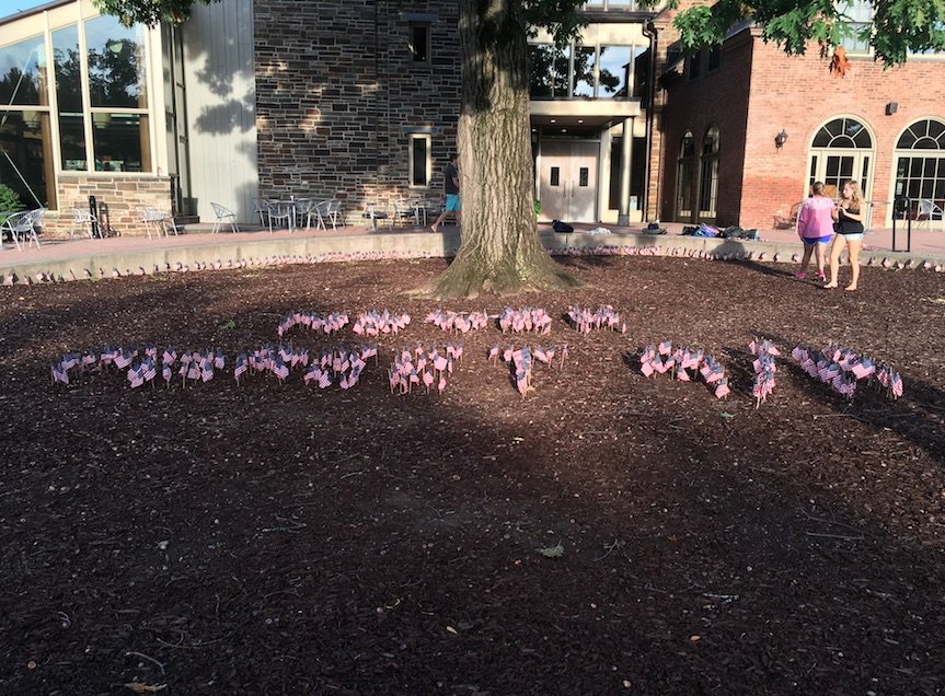 HRepublicans's tweet image. Spent the morning with @HCDems placing flags for our annual 9/11 memorial #NeverForget