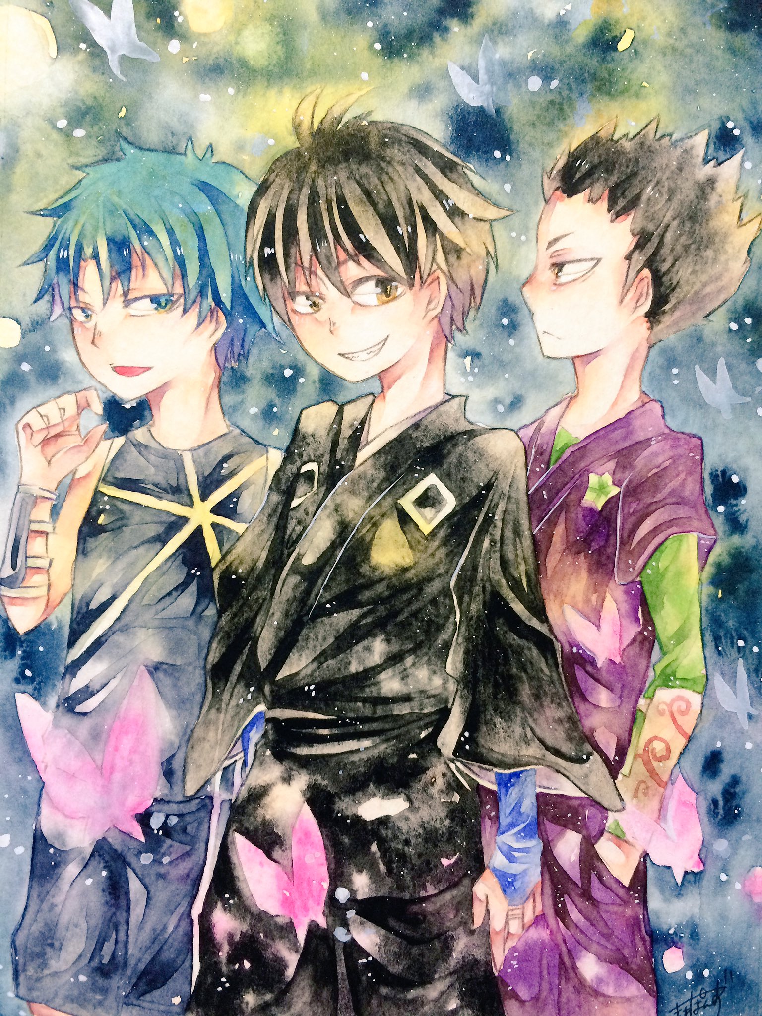 こた 前に描いたイラストだけど 結界師のあげとくね 少しでも興味持ってもらえて結界師読んでもらえるとかなり喜ぶ W 左から氷浦蒼士 墨村良守 志々尾限 大好きな3人です W T Co Ibgf72pfdv Twitter