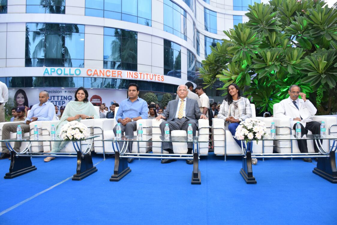 Apollo Founder Chairman Dr Prathap C Reddy, JMD Sangita Reddy,  <a href="/pullelagopicha1/">pullela gopichand</a> <a href="/Pvsindhu1/">Pvsindhu</a> were also present.