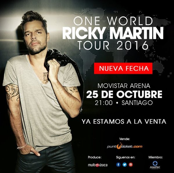 Agenda_Musical's tweet photo. Gana entradas para concierto de Ricky Martin en el Movistar Arena - https://t.co/tNaq2xwYsb @multimusica https://t.co/jcq6hrltme