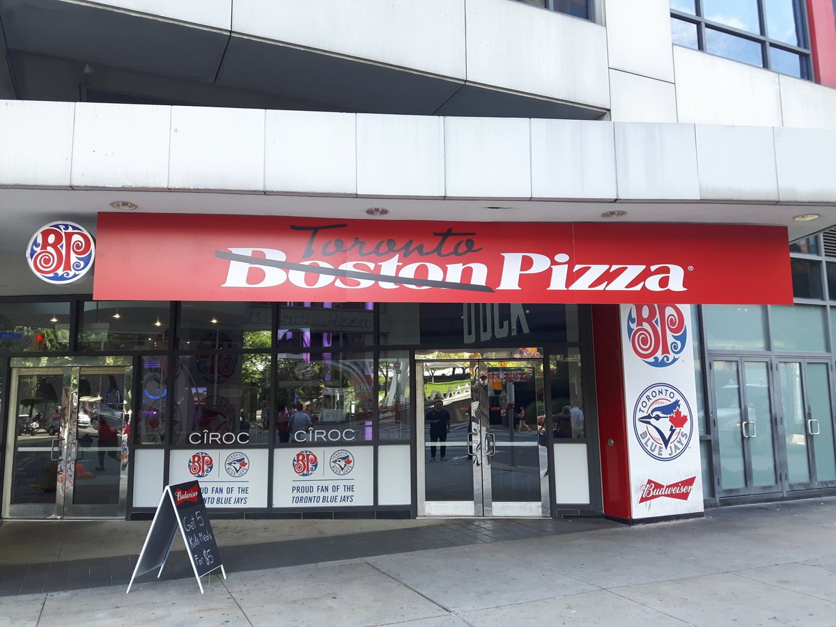 JTreliving's tweet image. Just to be clear where our @bostonpizza  allegiances are. Push to the playoffs. Let's go @BlueJays