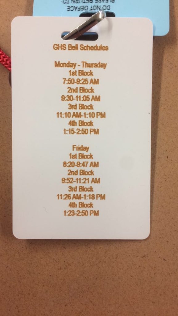 RealColeyphil's tweet image. I couldn&apos;t remember what time my class ended today... Good thing I got my bell schedule at lunch for only $1!!