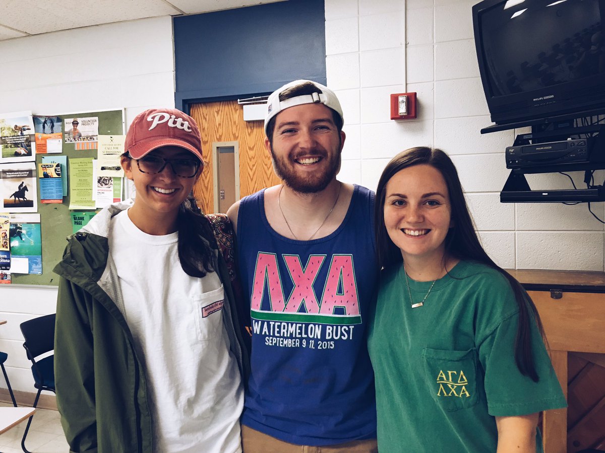 PittStateAGD's tweet photo. Last day of watermelon bust and we're still reppin' 💪🏼🍉 #LXAWB #AGD @PittStateLXA https://t.co/lVgCVzbl0c
