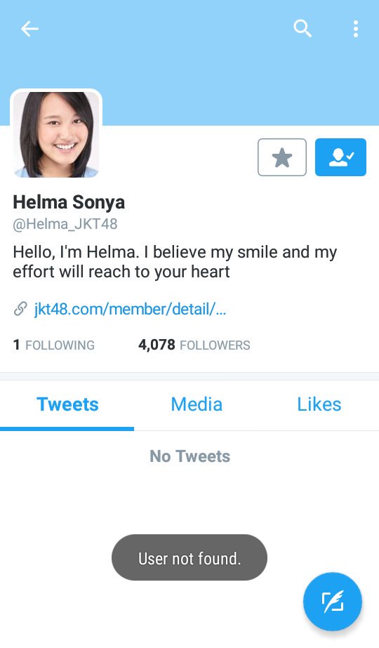 WotaFamily's tweet photo. [INFO] Terhitung mulai hari ini, akun twitter @Sanda_JKT48 &amp; @Helma_JKT48 sudah dihapus oleh @officialJKT48 #Min48 https://t.co/rVFLcA9vNw