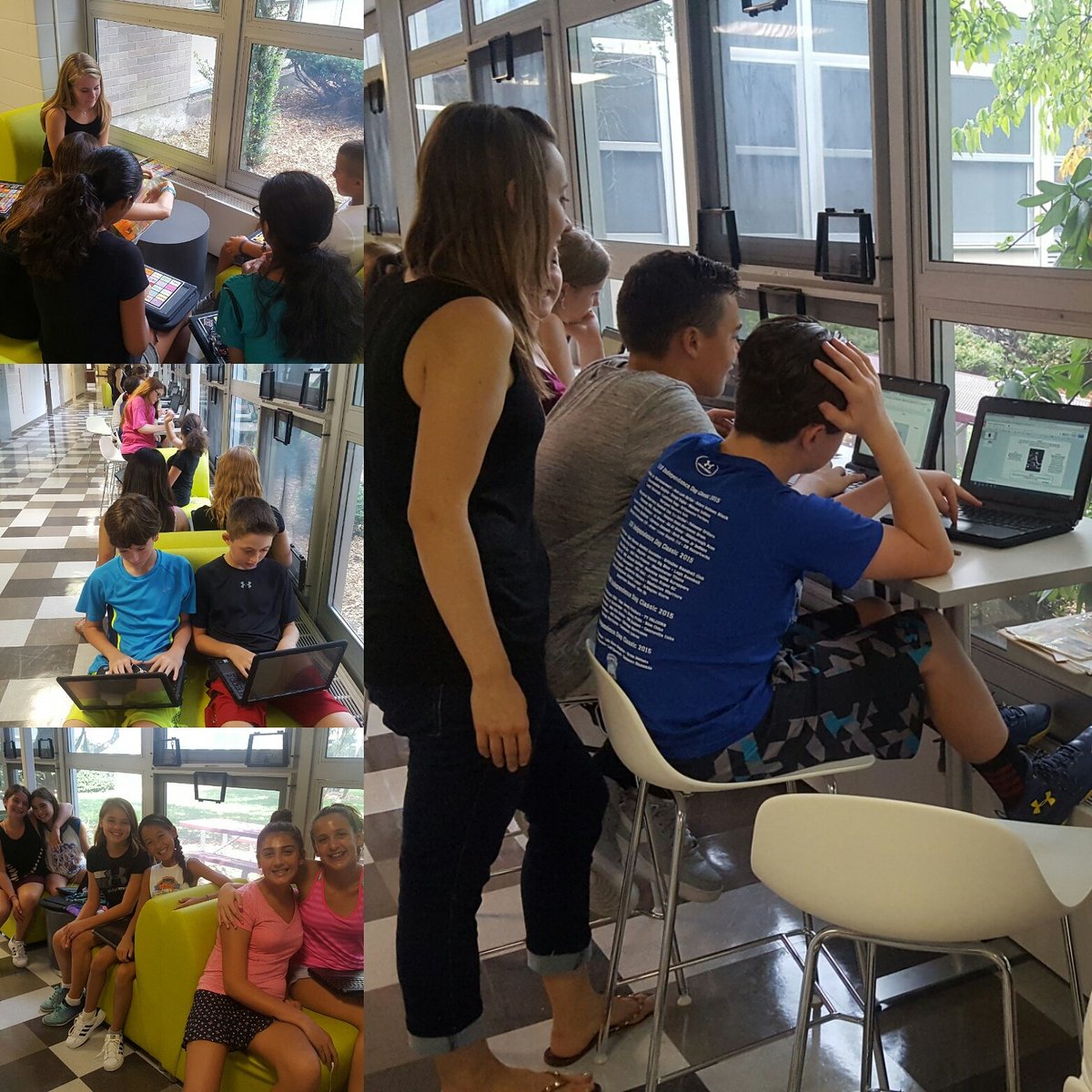 MontvaleSchools's tweet image. First uses of the @FieldstoneMS Learning Commons with @MissLATeach ! #learningspaces #collaboration