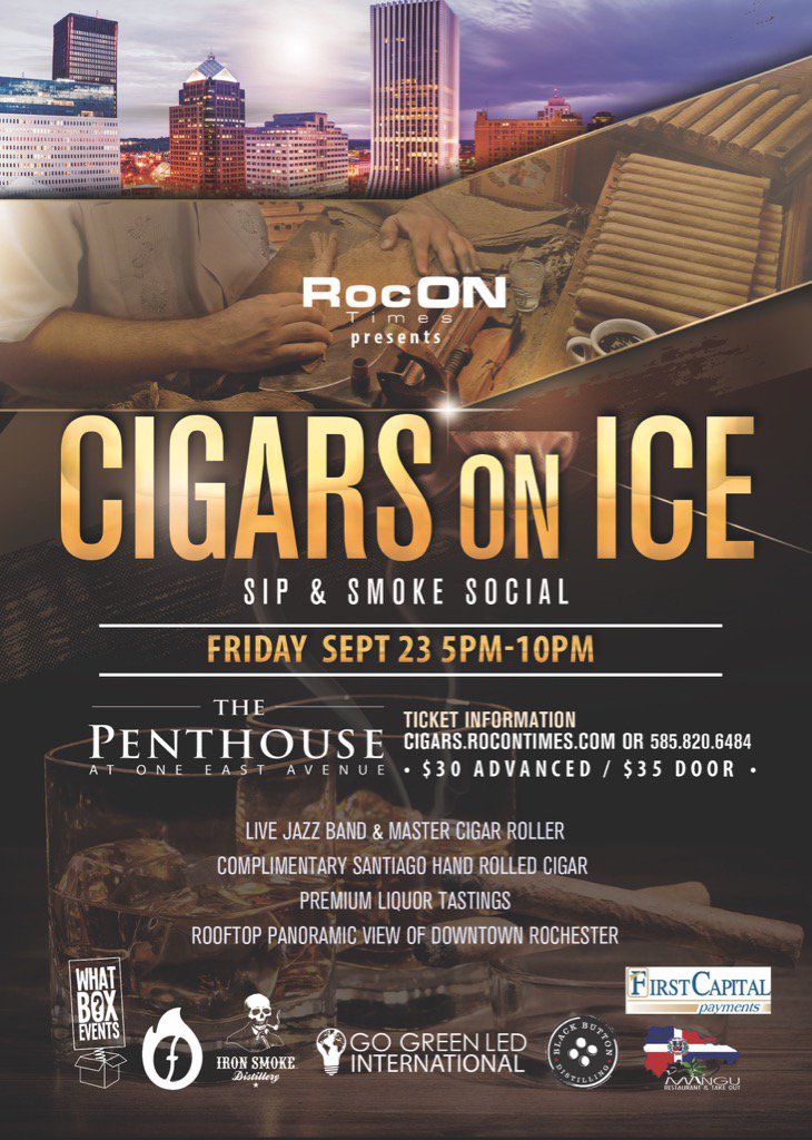 WhatBoxEvents's tweet image. Do you like cigars? How' bout whiskey? Even better when they are both together! 9.23.16 #visitrochester #rocevents