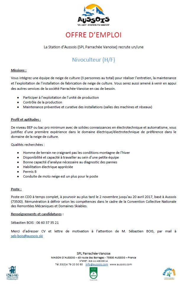 Offre d emploi nivoculteur