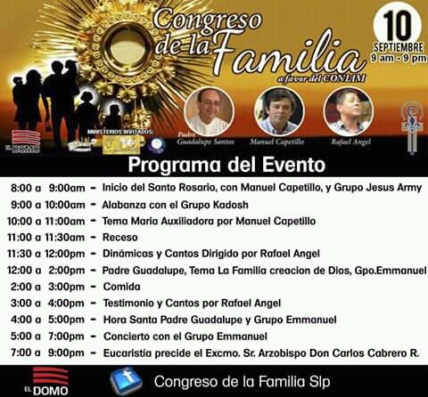 misiones_slp's tweet photo. Mañana es el gran día del congreso de la familia https://t.co/A3nR0a5iC4