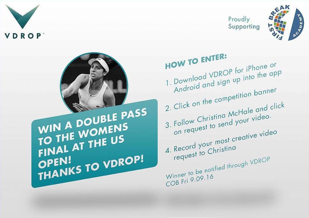thisisvdrop's tweet photo. Calling all #NewYorkers!
Want to #WIN a double pass to the Women's Final at the @usopen!? … https://t.co/B1MS2vrX09 https://t.co/zEF90Q8NiI