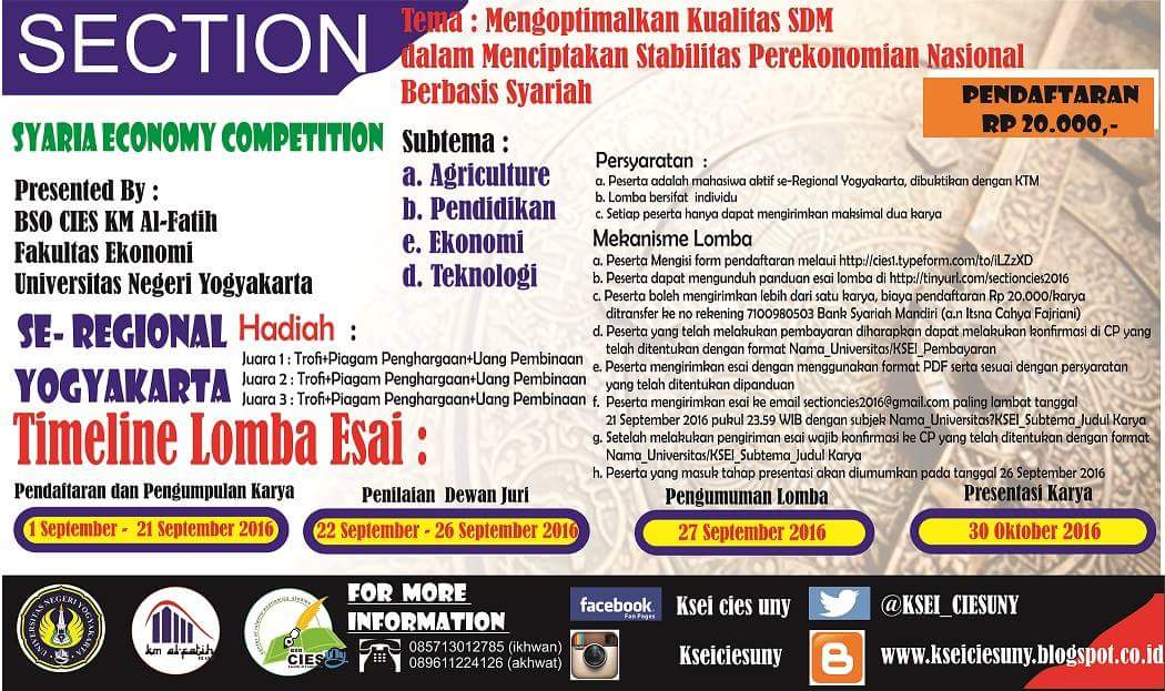 daftar n kumpul sd 21/9/16 Lomba esai SECTION"Syaria Economy Competition" | 089611224126 <a href="/Jogja24Jam/">Jogja24Jam</a>