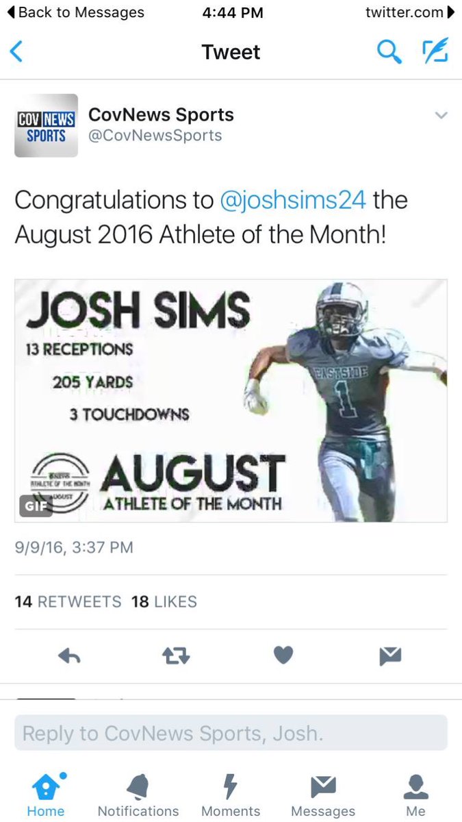Micahcharell's tweet photo. congrats to my cuzzo @joshsims24 you're doing great things kidd💪🏽🏈 I'm so proud of you . love you ❤️ https://t.co/j0K6pxUZLD