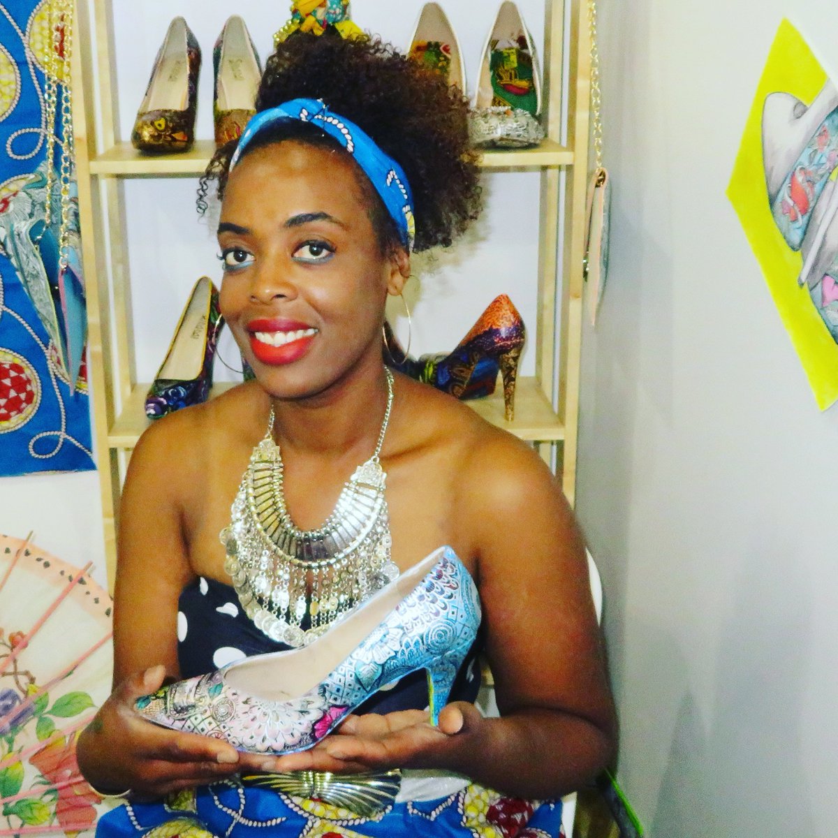 #Mypix of #AmandaGraham the #owner &amp; #designer of <a href="/PrintedSoles/">Printed Soles</a> at her stand  #AFWL2016 #West @olympia_london