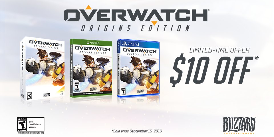 PlayOverwatch's tweet image. Saving the world has never been easier! Get $10 off Overwatch: Origins Edition thru Sept 15: blizz.ly/BuyOverwatch