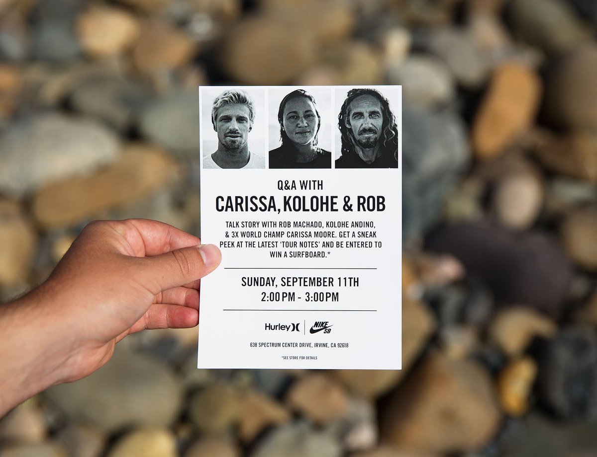 q&amp;a this sunday at <a href="/hurley/">hurley</a> store in irvine. hope to see you there. rsvp here: swoo.sh/2cFjHcx