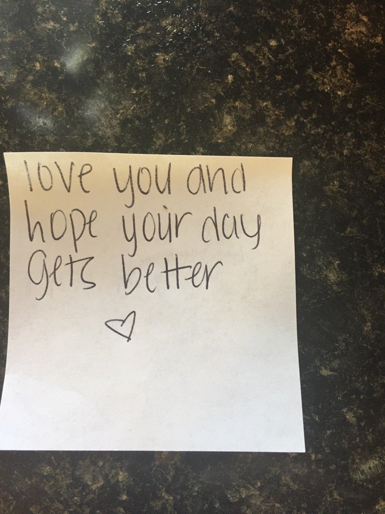 What a great surprise Hope made my lunch this morning &amp; left this note!