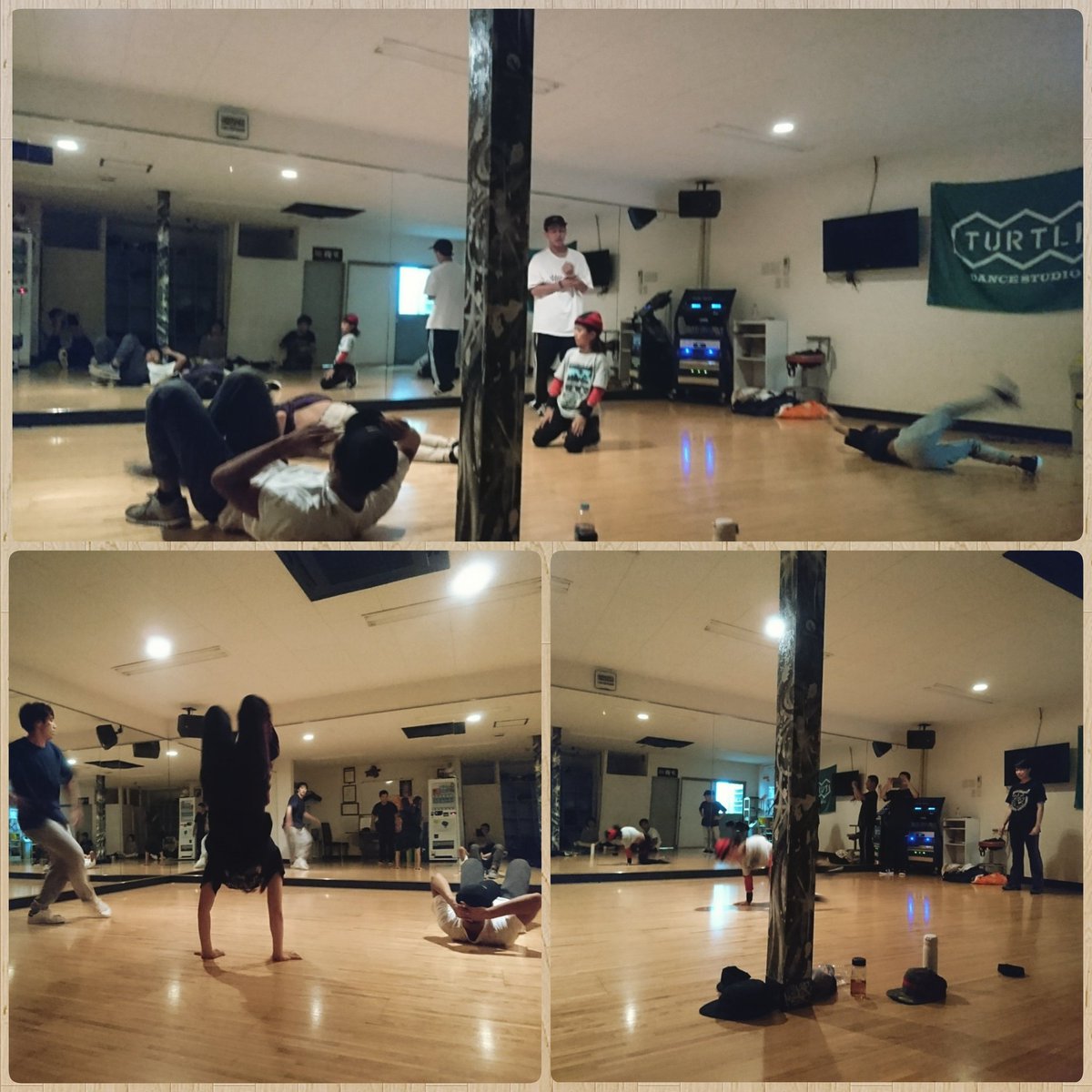 hide_dragon's tweet photo. レッスン後の風景 last night ★^^
昨日は、イベントの前乗りか? 岡山のB-boy も来てて、にぎやかやった❗
#dancelesson #afterlesson #breakin #bboy #bgirl #fun https://t.co/McRfLoAMSv
