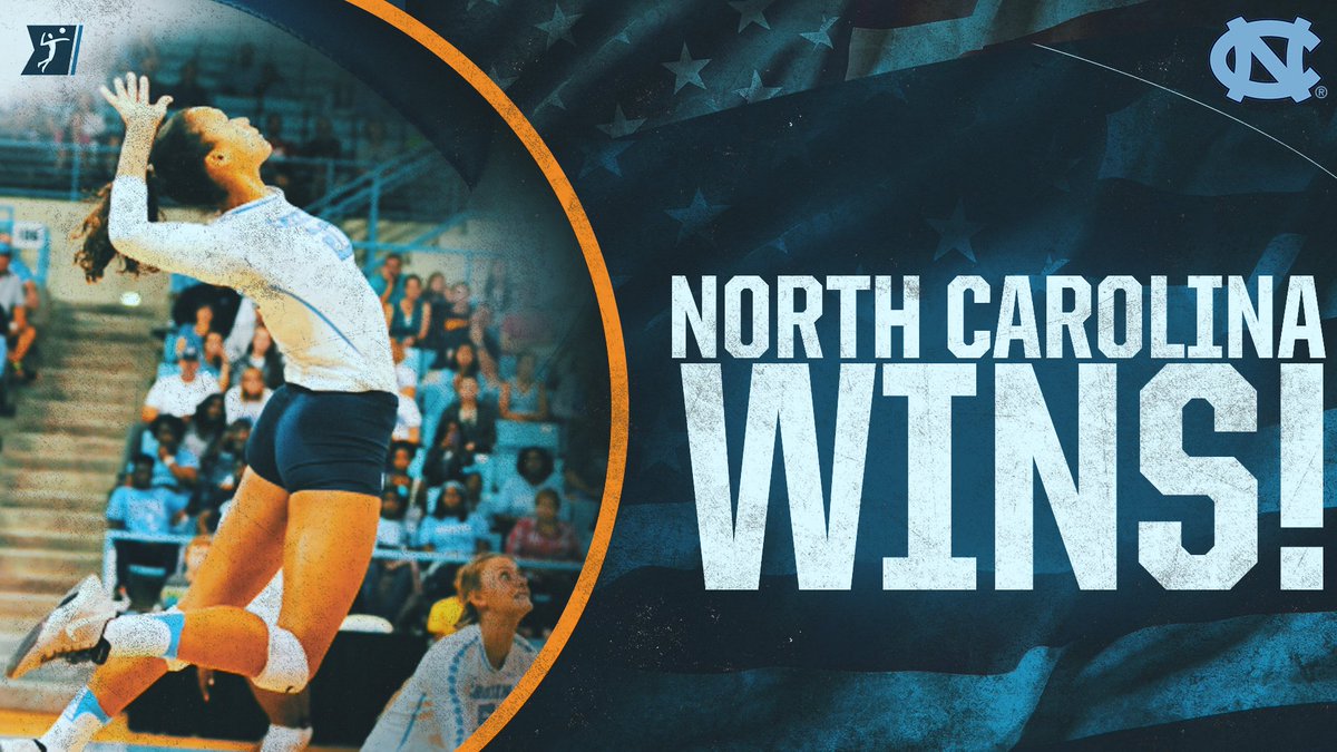 NCAAVolleyball's tweet photo. Down goes No. 2!

No. 11 North Carolina knocks off Wisconsin in 5 thrilling sets! #NCAAVB https://t.co/o8Y3QruPnq