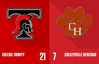 HALF: @trinityfootball 21, <a href="/chhspanthers/">CHHS Panthers</a> 7

Stats: sportsday.dallasnews.com/high-school/fo… #txhsfb
