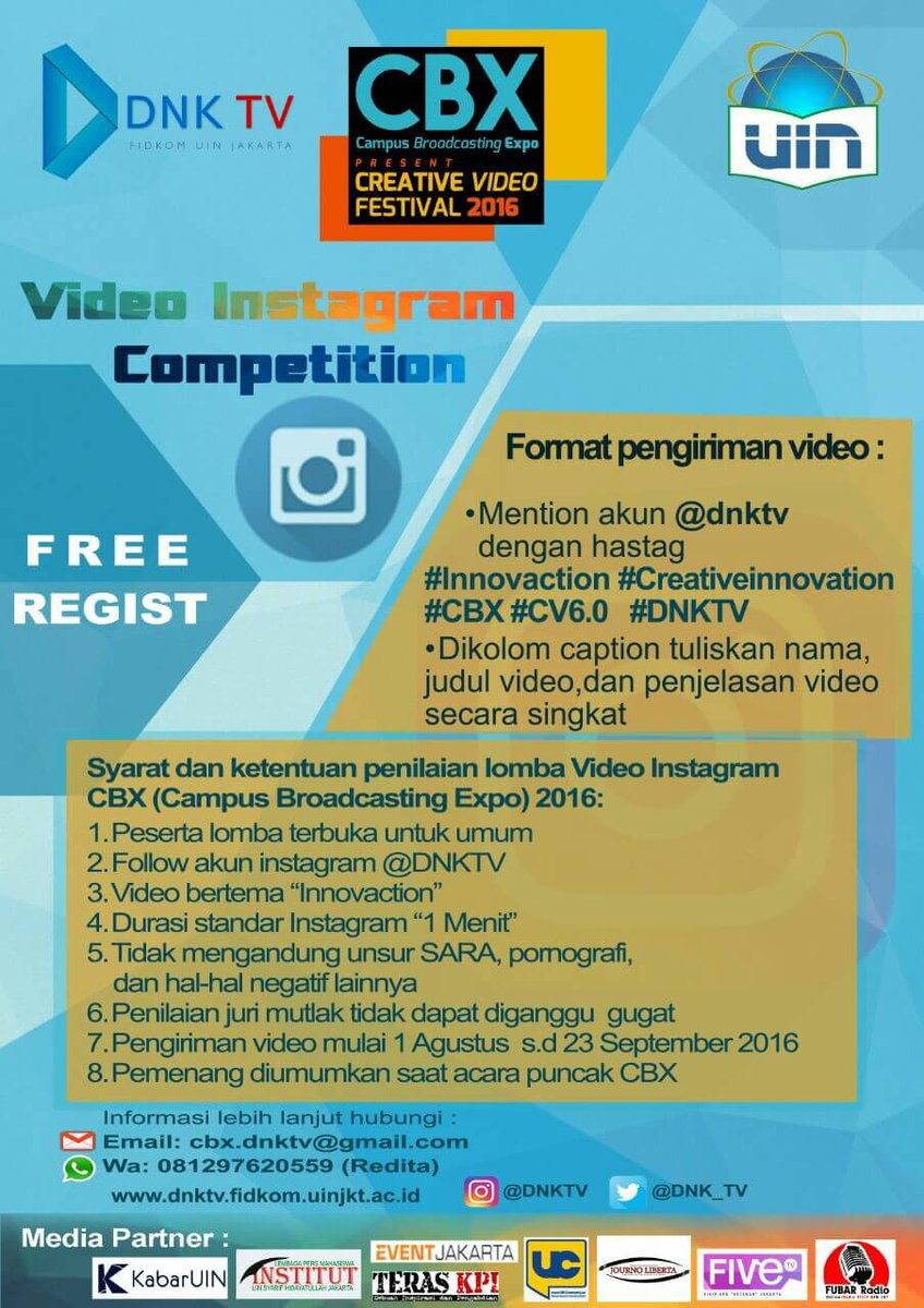 Waw.. Video Instagram Competition 🎥📱Come on. #creativeinnovation <a href="/DNK_TV/">DNK TV</a> <a href="/uinjktofficial/">UIN Syarif Hidayatullah Jakarta</a> <a href="/uinjktofficial/">UIN Syarif Hidayatullah Jakarta</a>
