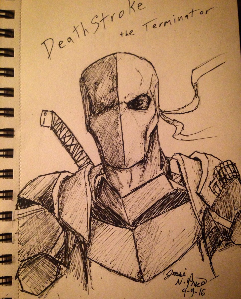 OldBonezX's tweet photo. Hyped for @JoeManganiello to be playing #Deathstroke! #art #artist #drawing #sketch #dccomics #ink #batman #oldbones https://t.co/j7xiHdlymu