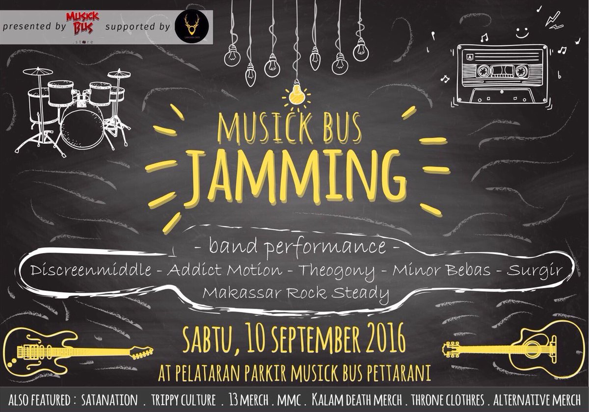 Sore ini !!! Kami akan tampil di plataran <a href="/MUSICK_BUS/">Musick Bus Store</a> di jln. AP Pettarani ( seberang ruko ramayana) be there!!