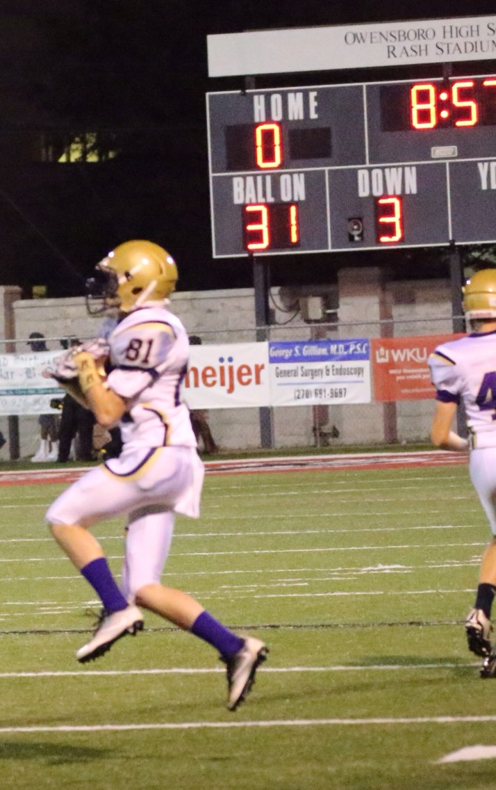 Purples showing lot of "Pride" tonight. Will Pride with reception in 47-0 win over Owensboro tonight