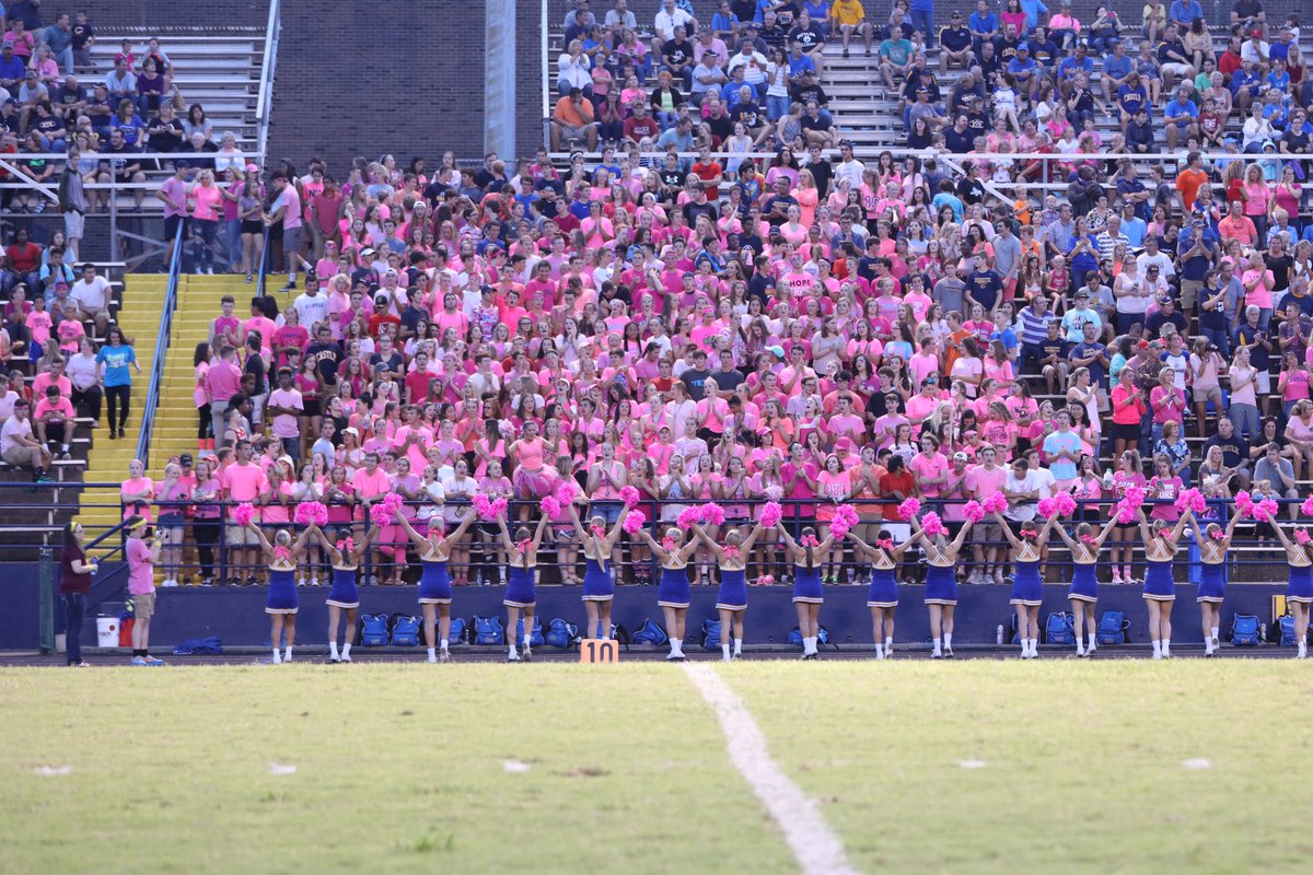 #beststudentsectionEVER #pinkout #castleknights 💙🏈💛