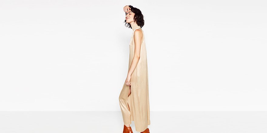 zara sateen dress