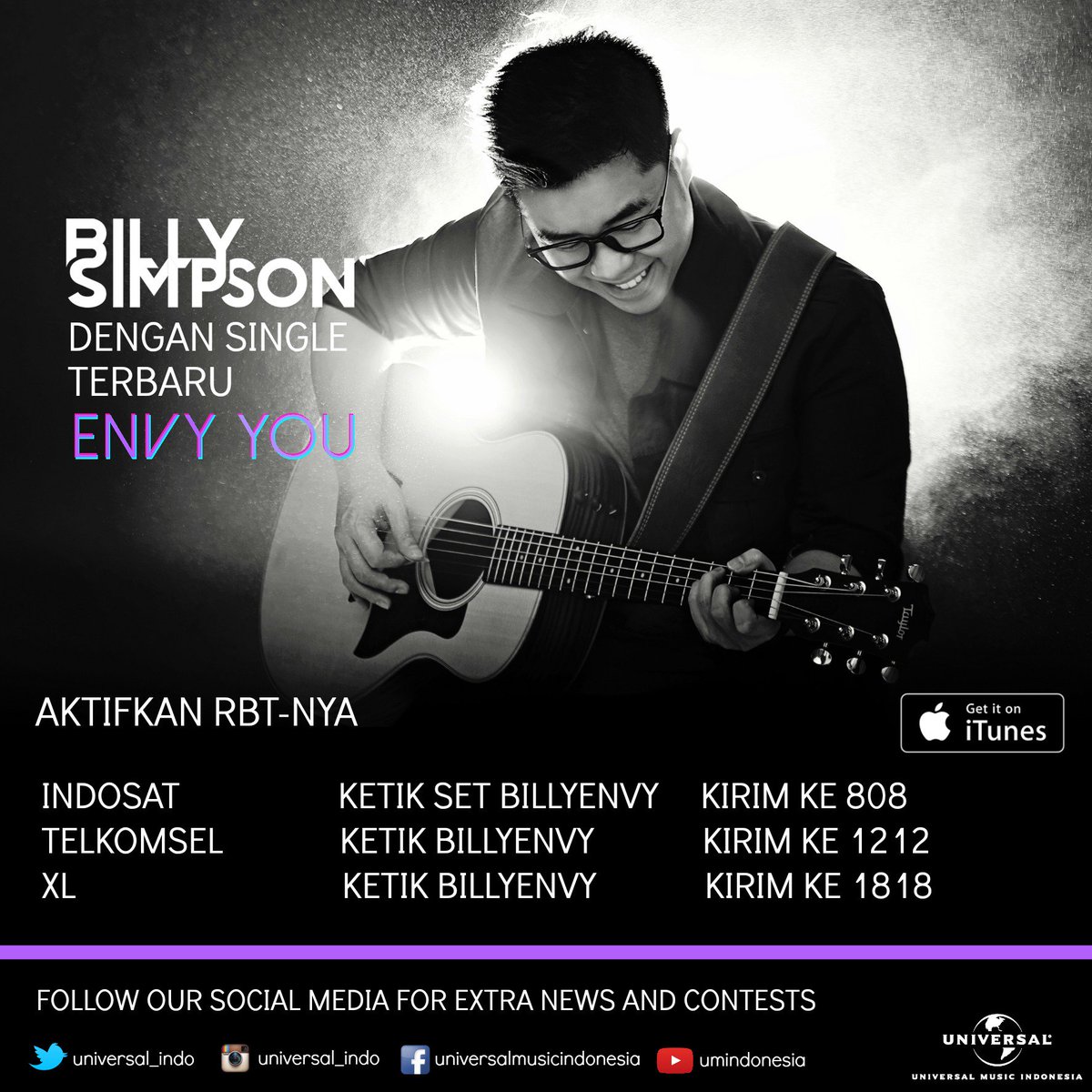 Download &amp; stream <a href="/BillySimpson/">Billy Simpson</a> 'Envy You' lnk.to/EnvyYou  jangan lupa aktifkan RBT nya