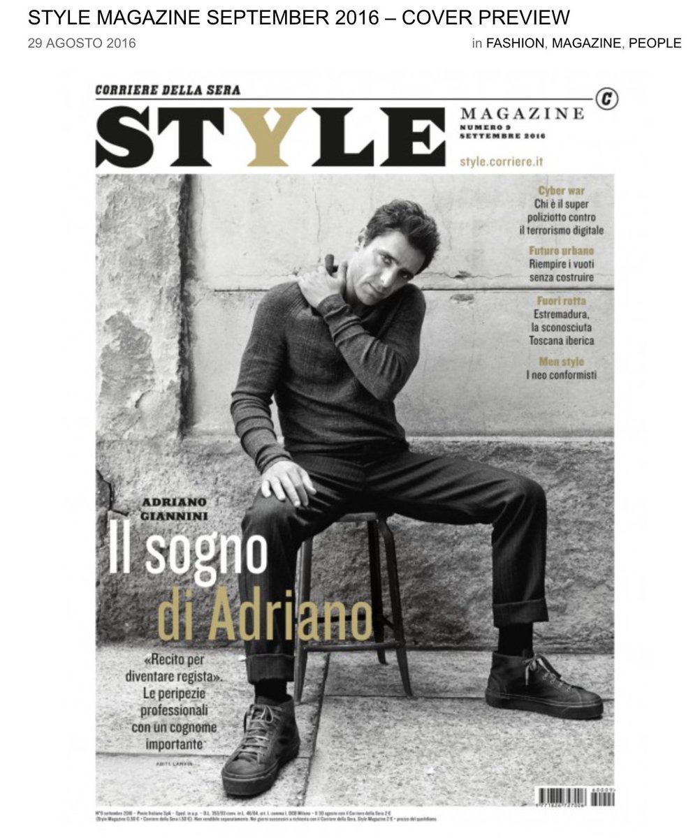 Anteprima #cover #AdrianoGiannini foto <a href="/tonithorimbert/">toni thorimbert</a> #fashion by @LANVINofficial themenissue.com/2016/08/29/sty…