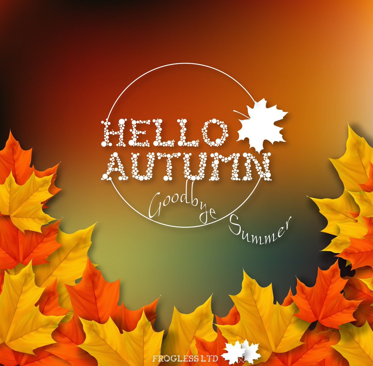 FroglessLtd's tweet image. We guess it's time to finally accept it....Goodbye summer, hello autumn!