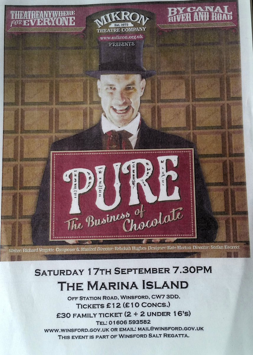 Winsford Salt Fair (@saltfair) on Twitter photo Tickets on sale now for the <a href="/mikrontheatre/">Mikron Theatre Company 🇺🇦</a> production of 'Pure' available from <a href="/Winsfordtc/">WinsfordTownCouncil</a> Tickets on sale now for the <a href="/mikrontheatre/">Mikron Theatre Company 🇺🇦</a> production of 'Pure' available from <a href="/Winsfordtc/">WinsfordTownCouncil</a>