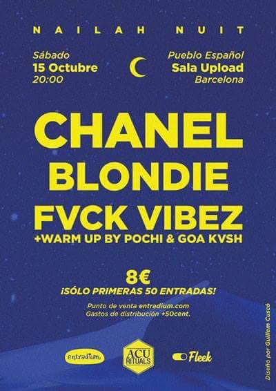Fleek_Mag's tweet photo. Chanel, Blondie y Fvck Vibez estarán en #Barcelona muy pronto. Hazte con tu entrada ya en https://t.co/LIjv7NPyVD https://t.co/YQsx2AKJcT