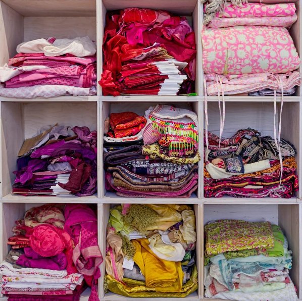 abchome's tweet image. textile heaven. a peek inside our product development office, overflowing with swatches &amp;amp; samples. #abchome