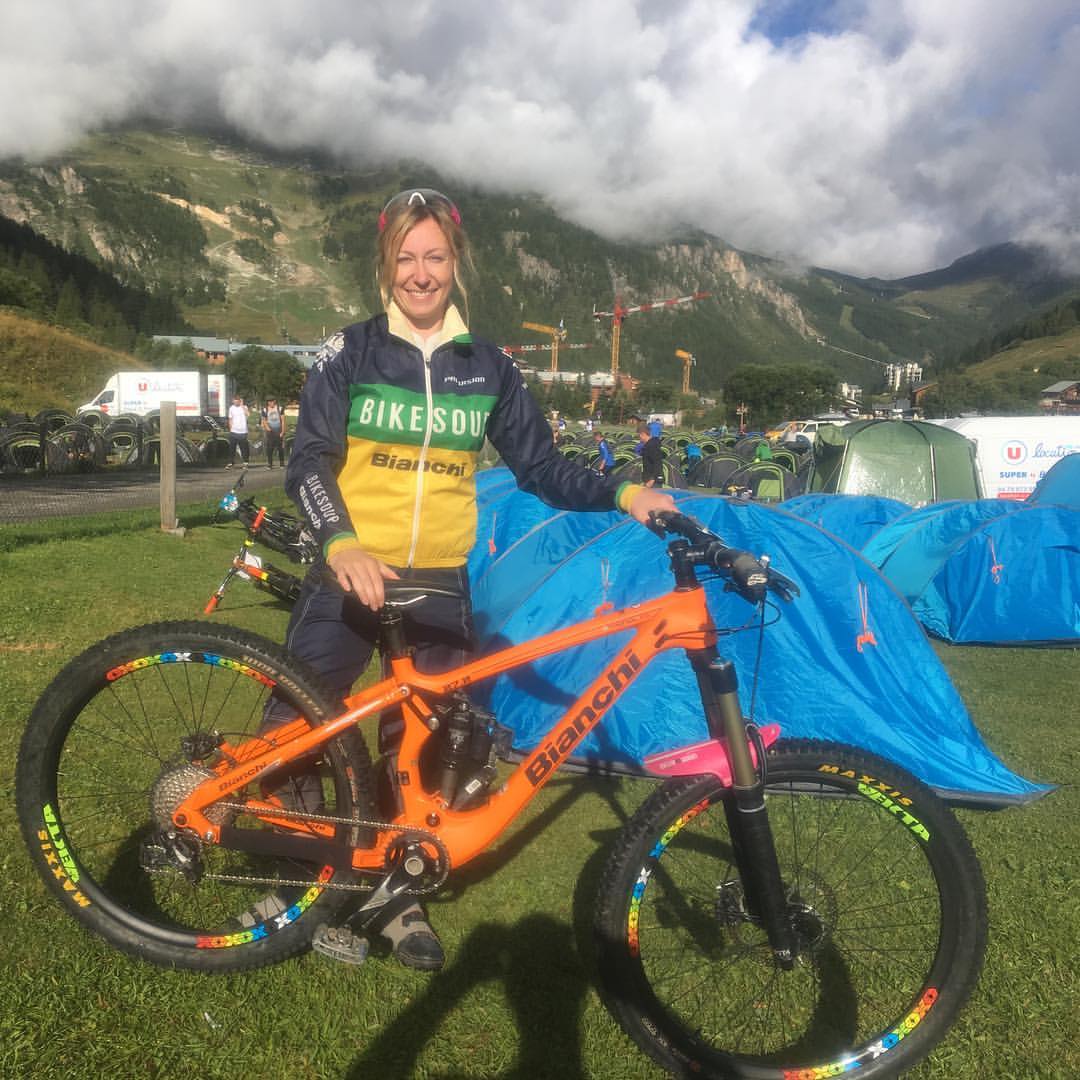 Big shout to <a href="/Anna_Chip/">Anna Cipullo</a> for surviving <a href="/TransSavoie/">Trans-Savoie</a> 6-day enduro &amp; coming 8th on her <a href="/BianchiUK/">Bianchi UK</a> w/<a href="/VektaComponents/">Vekta Components</a> !