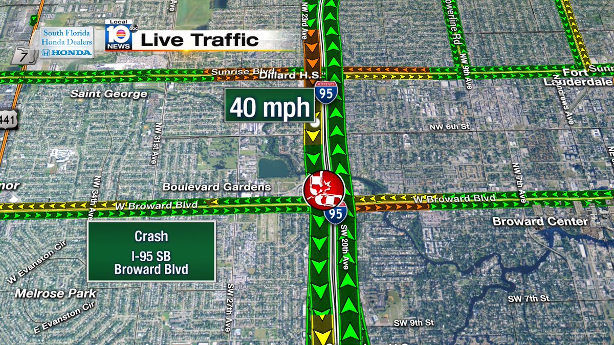 Crash on I-95 SB at Broward Blvd #traffic https://t.co/i22fVIOpMW