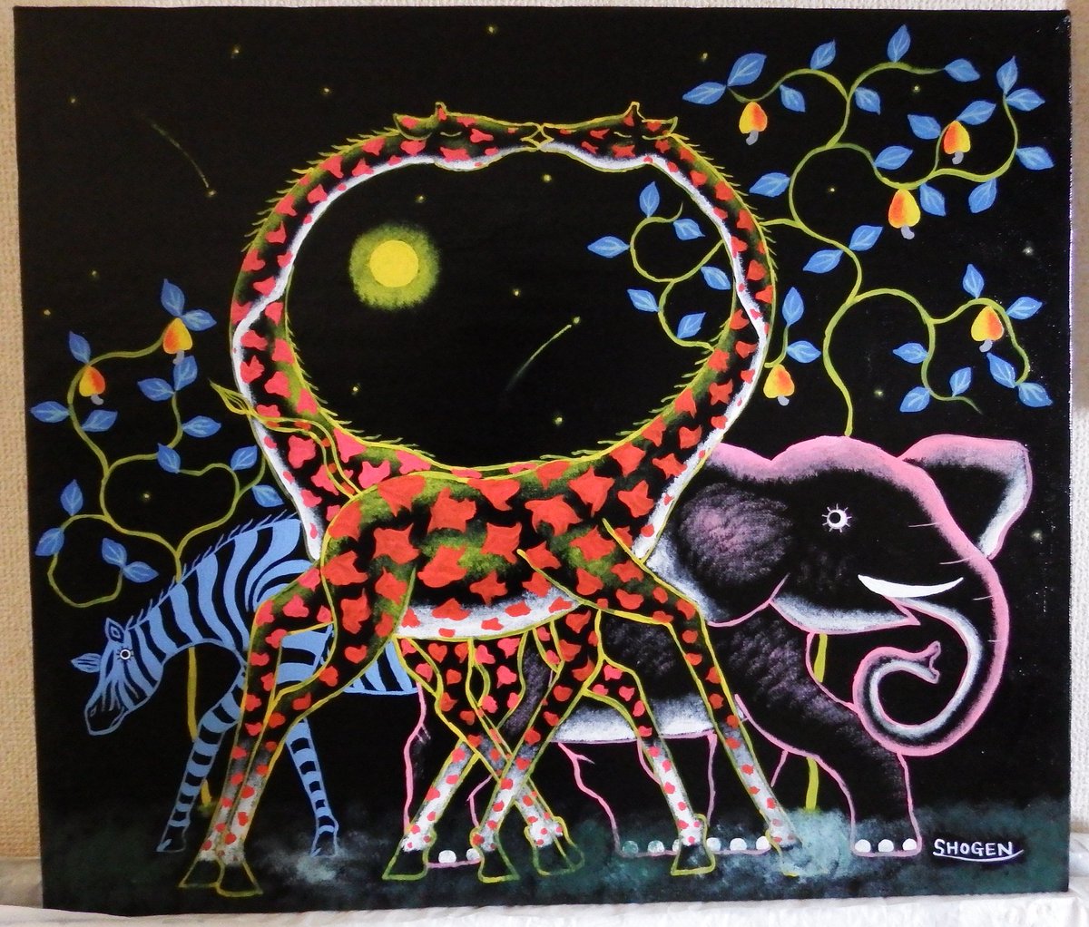 SHOGEN ショーゲン A4 レプリカ 絵 ペンキアート 笑うように生きる