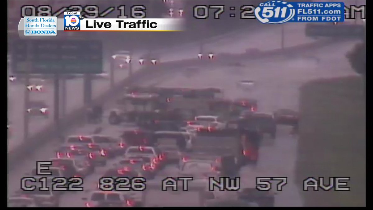 Crash on SR-826 NB at NW 57th Ave #traffic #miami https://t.co/LB7YIbHAx2