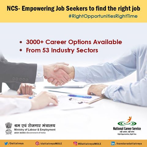 LabourMinistry's tweet photo. Make the right choice of career and succeed with NCS Platform.
#TransformingIndia #RightOpportunitiesRightTime https://t.co/8U9k7qqCbR