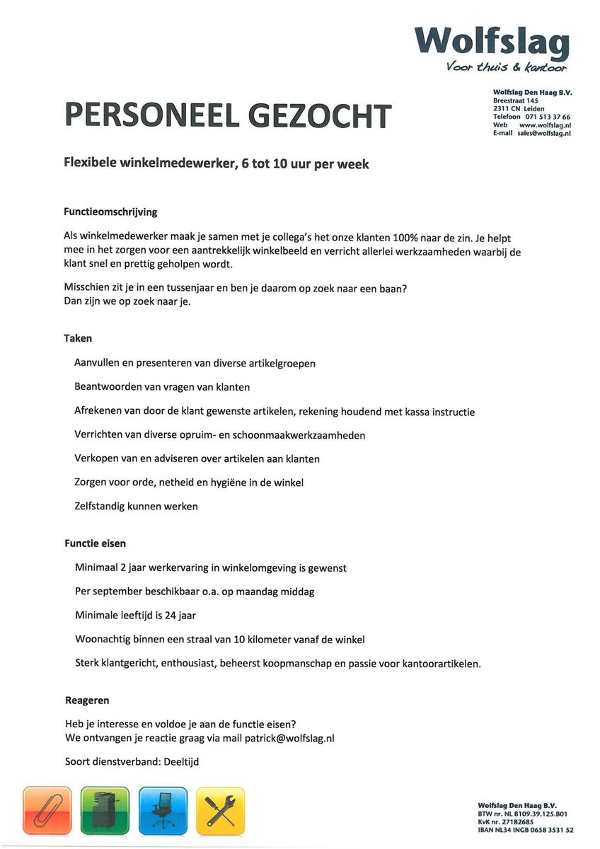 Vacature Winkelmedewerker (ster) Winkel Breestraat Leiden