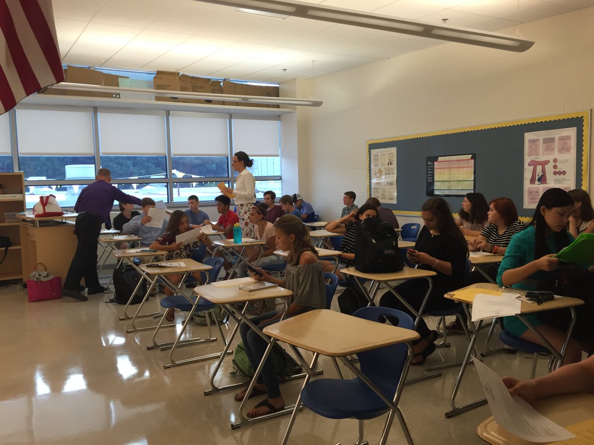 LDominick528's tweet photo. Mr. Hall and Ms. von Oy welcome their #Advisory #students on the #firstdayofschool at #NewtownHS #newschoolyear https://t.co/AFkZUjtCVy